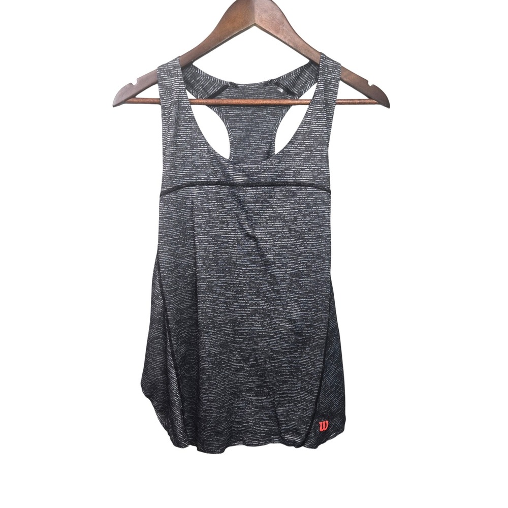 Wilson Activewear‎ Tank Top Gray Black Striped Nanowik Athletic Womens Large